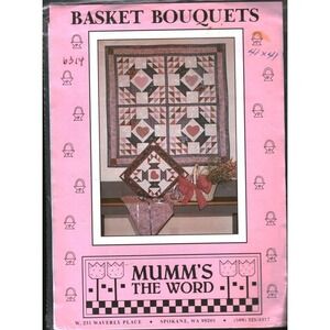 Debbie Mumm Basket Bouquets Quilt Pattern 6314 Vintage 1990 Wall Hanging Heart